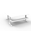 Rapidline Boost Plus 1800 x 1800 x 750mm Corner Workstation with Cable Tray Natural White / White Satin