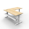 Rapidline Boost Plus Corner Workstation 1800 x 1800 x 750mm with Cable Tray Natural Oak / White Satin