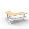Rapidline Boost Plus 1800 x 1800 x 750mm Corner Workstation with Cable Tray Natural Oak / White Satin