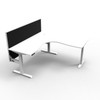 Rapidline Boost Plus Corner Workstation 1800 x 1800 x 750mm with Screen Natural White / White Satin
