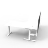 Rapidline Boost Plus Corner 1800 x 1800 x 750mm Workstation with Screen Natural White / White Satin