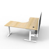 Rapidline Boost Plus Corner 1800 x 1800 x 750mm Workstation with Screen and Cable Tray Natural Oak / White Satin