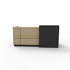Rapidline Sempre 2400 x 950mm Natural Oak / Black Reception Counter