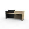 Rapidline Sempre 2400 x 950mm Natural Oak / Black Reception Counter
