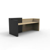 Rapidline Sempre Natural Oak / Black Reception Counter 2400 x 950mm