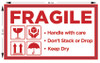 Warehouse and Shipping Labels Fragile 90 x 52mm Roll of 1000