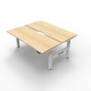 Rapidline Boost Plus 1500 x 750mm Back to Back Workstation Natural Oak / White Satin
