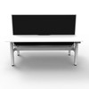 Rapidline Boost Plus Workstation Back to Back 1500 x 750mm with Screen and Cable Tray Natural White / White Satin