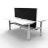 Rapidline Boost Plus 1500 x 750mm Back to Back Workstation with Screen and Cable Tray Natural White / White Satin
