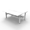 Rapidline Boost Plus 1800 x 750mm Back to Back Workstation with Cable Tray Natural White / White Satin