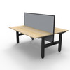 Rapidline Boost Plus 1800 x 750mm Back to Back Workstation with Screen Natural Oak / Black Satin