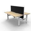 Rapidline Boost Plus 1800 x 750mm Back to Back Workstation with Screen Natural Oak / White Satin