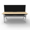 Rapidline Boost Plus 1200 x 750mm Back to Back Workstation with Screen and Cable Tray Natural Oak / White Satin