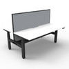 Rapidline Boost Plus Back to Back Workstation 1800 x 750mm with Screen and Cable Tray Natural White / Black Satin