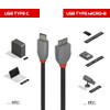 USB 3.2 Type C to Micro-B Cable 5Gbps Anthra Line Lindy 1m