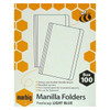 Marbig Manilla Folder Foolscap Light Blue Box of 100