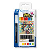 Staedtler 349 Lumocolor Paint Acrylic Marker with Bullet Tip Assorted Colours Pack of 6 | Mega Office Supplies