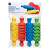 Educational Colours Rubber Patterned Rolling Pins Set of 4