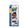 Staedtler 318 Lumocolor Permanent Marker Fine Assorted Colours Pack of 6 | Mega Office Supplies