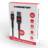 Monster Black USB-C to USB-A Braided Cable 2m