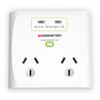 Monster Dual Socket Surge Protector with Dual USB-C Ports White