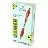 Osmer Retractable Ballpoint Pen Medium Red Box of 12