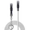 Lindy Locking Network Cable 10m Cat.6A S/FTP, Grey | Mega Office Supplies