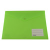 Osmer Document Wallet A4 with Button Closure and Name Pocket Green Pack of 12 | Mega Office Supplies