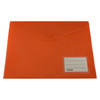Osmer Document Wallet A4 with Button Closure and Name Pocket Orange Pack of 12 | Mega Office Supplies