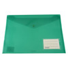 Osmer Document Wallet A4 with Button Closure and Name Pocket Tinted Green Pack of 12 | Mega Office Supplies