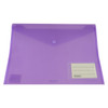 Osmer Document Wallet A4 with Button Closure and Name Pocket Tinted Purple Pack of 12 | Mega Office Supplies
