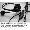 Osmer Black Headphone with Mic Mute and Volume Control USB Plug