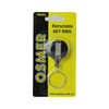 Osmer Retractable Plastic Reel Cord Key Ring 76cm Black Pack of 20 | Mega Office Supplies
