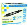 Osmer Double Ended Marker Chisel and Bullet Tips Blue Box of 12 | Mega Office Supplies