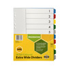 Marbig Indices and Dividers 10 Tab PP A4 Extra Wide Multi Colour