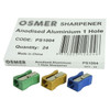 Osmer 1 Hole Aluminium Metal Sharpener Assorted Box of 24 | Mega Office Supplies