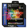Staedtler 371 Pigment Arts Brush Pen Assorted Colours Pack of 36 | Mega Office Supplies
