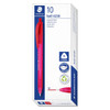 Staedtler 4230 M Retractable Triangular Ballpoint Pen Medium Red Pack of 10 | Mega Office Supplies