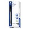 Staedtler 4230 M Retractable Triangular Ballpoint Pen Medium Black Pack of 10 | Mega Office Supplies