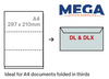 Candida DLX Envelopes Window Face Secretive Wallet Self Seal 120 x 235mm Box of 500