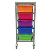 Elizabeth Richards Non Adjustable - Magenta/Lime - Single Tote Tray Trolley Frame | Mega Office Supplies