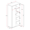 RAPIDLINE #CSC2FD N/I FULL DOOR CUPBOARD - INCLUDES 1 X FIXED MID SHELF + 3 X ADJUSTABLE SHELVES - FULLY LOCKABLE - INCLUDES 2 KEYS NATURAL WHITE