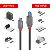 USB 3.2 Type C to B Cable 5Gbps Anthra Line Lindy 3m