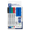 Staedtler Lumocolor Whiteboard Compact Marker Bullet Point plus Eraser Assorted Pack 4 | Mega Office Supplies