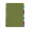 Marbig Professional A4 Indices and Dividers 10 Tab PP Extra Wide Multi Colour Box of 10