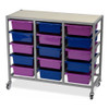 Visionchart 15 Bays Mobile Storage Tote Tray Trolley | Mega Office Supplies