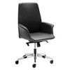 Rapidline Accord Executive Medium Back Chair Genuine Black Leather | Mega Office Supplies
