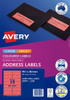 Avery L7209 - 5/Pack - 99.1 x 38.1 mm, Laser & Inkjet | 14UP - Coral Coloured Labels | Mega Office Supplies