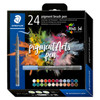 Staedtler 371 Pigment Arts Brush Pen Assorted Colours Pack of 24 | Mega Office Supplies