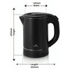 Dolphy Stainless Steel Electric Kettle 0.8L with Light Design Black | Mega Office Supplies